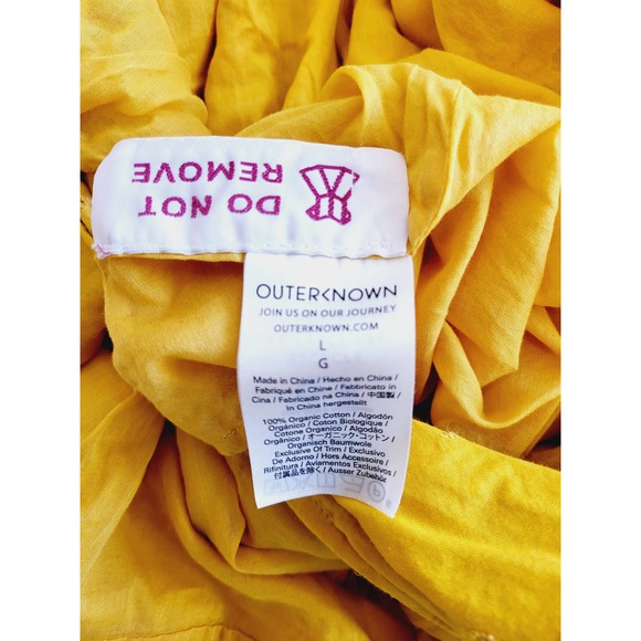 Outerknown Eyelet Kahlo Wrap Dress Eyelet Yellow Golden Rod - Picture 6 of 7